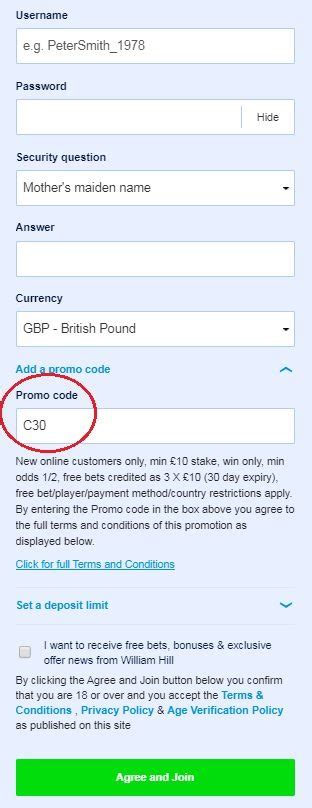 c30 william hill|william hill deposit code.